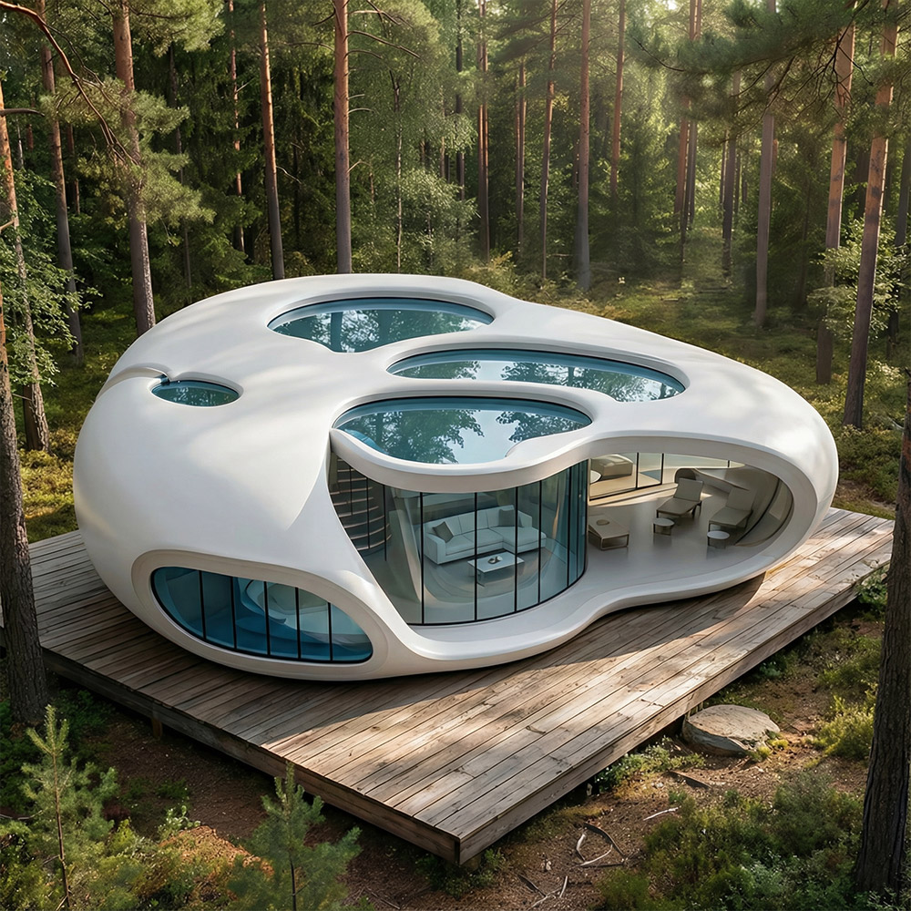不規則な形状の単層の取り外し可能な Apple Cabin カプセル