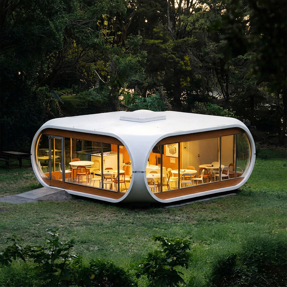 不規則な形状の単層の取り外し可能な Apple Cabin カプセル