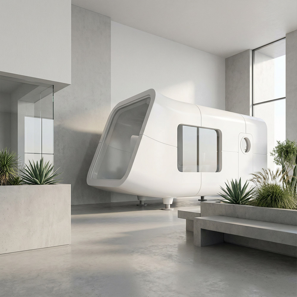 不規則な形状の単層の取り外し可能な Apple Cabin カプセル
