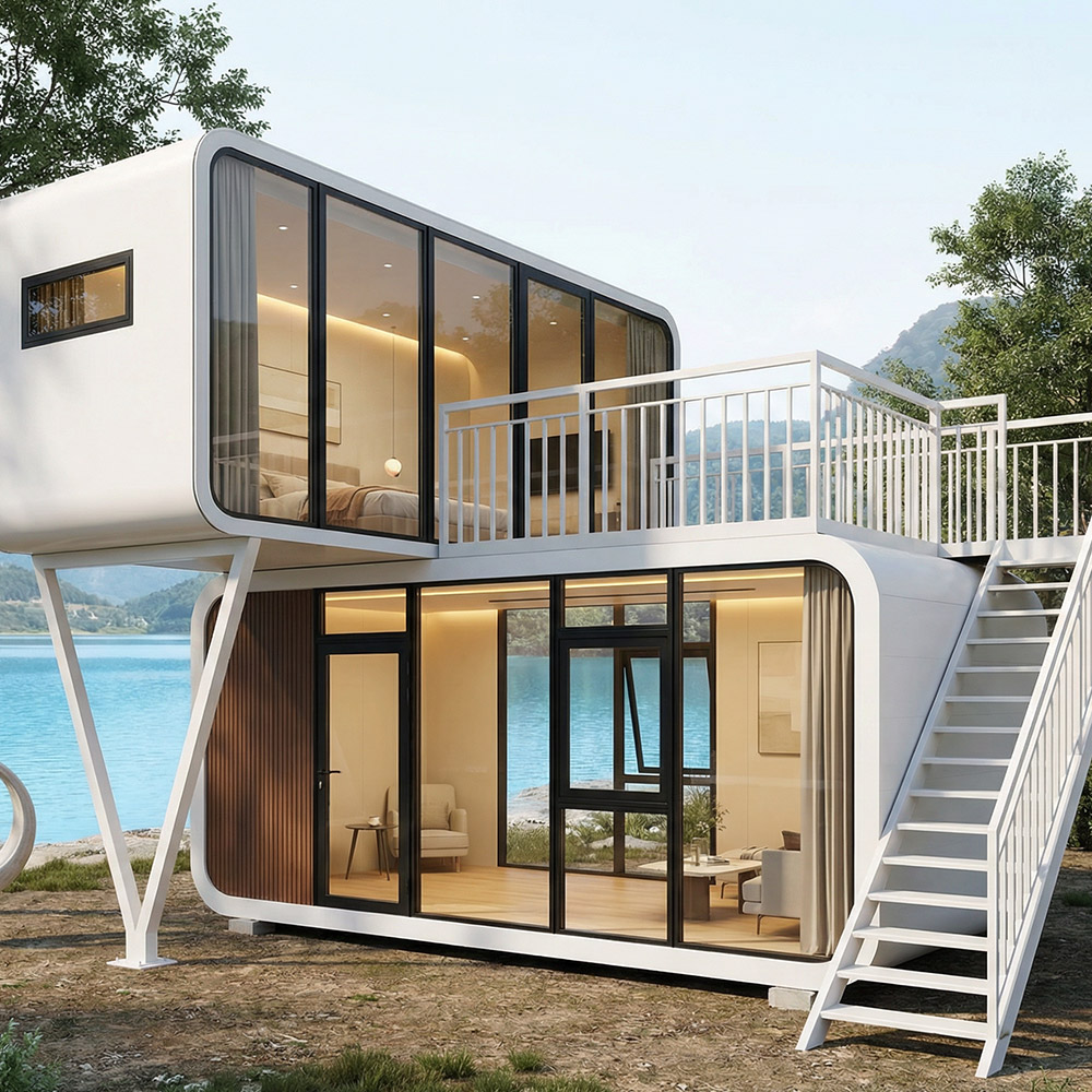 アクセス階段付きポータブルスマート屋外スペースカプセル住居